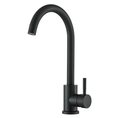 Cesinkin Robinet Cuisine Noir Mitigeur Cuisine Pivotant à 360° Col de Cygne Robinetterie de Cuisine Monocommande Robinet Evier de Cuisine Froide et Chaud