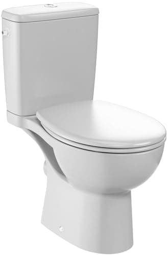 Jacob Delafon - Pack WC au Sol Sans Bride Gaspard - Sortie Horizontale - Réservoir 3/6L économe en eau - Abattant Extra-Plat Déclipsable Fermeture Douce - 36,0x75,0x65,0 cm - Blanc - E25852-00
