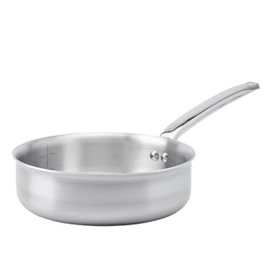 De Buyer - Sauteuse à bords droits en inox 3 couches ALCHIMY - 24 cm - Fabriquée en France, Sans PFAS, Maîtrise de la Cuisson, Inox 18/10, Tous Feux + Four, Finition Poli Brossé