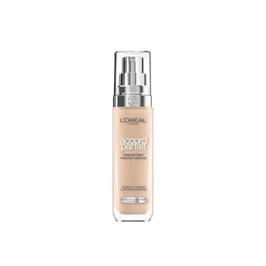 L'Oréal Paris - Fond de Teint Fluide - Hydratation 24H - Formule à l'Acide Hyaluronique - Tous les Types de Peaux - Accord Parfait - Teinte : Beige Rosé (3.R) - 30 ml
