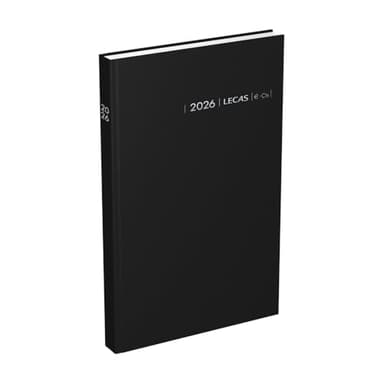 Agenda LECAS Civil Carré Euros-Centimes Année 2026 Journalier Format 14x22 cm Couverture Rigide Noire