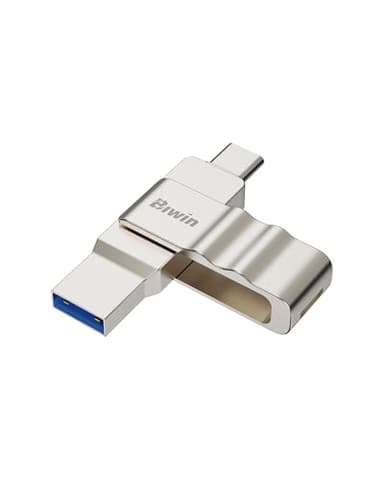 Biwin UD150 Clé USB 3.0 128 Go, clé USB avec des Vitesses de Transfert Jusqu’à 150 Mo/s, Dural-Port USB Type-C Type-A Clé USB