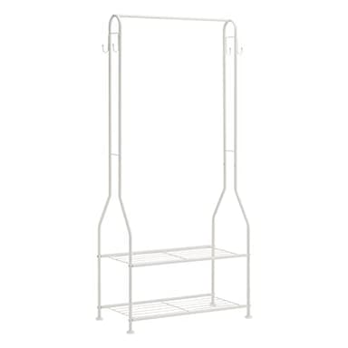 Amazon Basics Armoire avec deux étagères inférieures, Blanc, 75 x 36.5 x 150 cm (L x W x H)