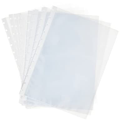 Exacompta - Réf. 56270E - Recharge de 20 pochettes lisses détachables pour protège-documents amovibles à anneaux en polypropylène - format A4 - couleur cristal translucide