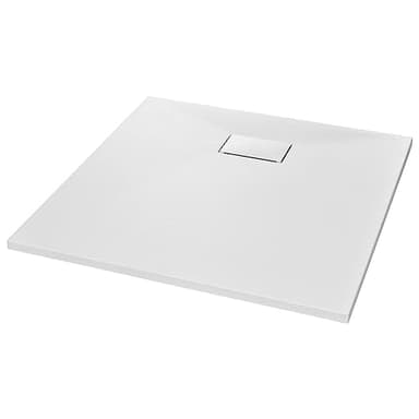 vidaXL Bac de Douche Receveur de Douche Rectangulaire Salle de Bain Maison Intérieur Trou de Drain Standard de 9 cm SMC Blanc 90x90 cm