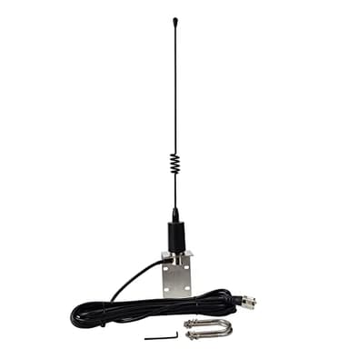 HYS VHF Antenne marine 156-163 MHz avec support Câble RG58 de 5 m compatible avec radio mobile VHF pour yacht, bateau de croisière, camion, camping-car (noir)