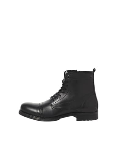 JACK & JONES Bottines à lacets Jfwshaun en cuir pour homme, anthracite, 43 EU