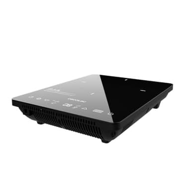 Cecotec Plaque à Induction Portable Full Crystal Onyx. 2000W, 9 Niveaux de Puissance, Verre Émaillé, Température 60-240ºC, 6 Programmes, Détection Automatique, Minuteur 180 min, Protection Surchauffe