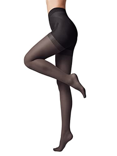 Conte elegant X-PRESS 40 DEN Collants Gainants avec Effet Push-Up pour Femmes - Collants Ventre Plat - Remonte Fesses - Collants Femmes Résistants - Noir taille 4