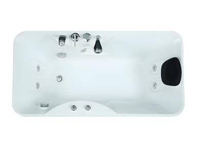 Vente-unique - Baignoire balnéo blanche - 1 place - 140L - 150 x 75 x 54,5 cm - Angle gauche - GAVINO