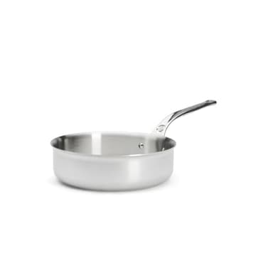 De Buyer - Sauteuse à bords droits en inox 5 couches AFFINITY - 24 cm - Fabriquée en France, Sans PFAS, Montée Rapide en Température, Inox 18/10, Tous Feux + Four, Finition Poli Brillant