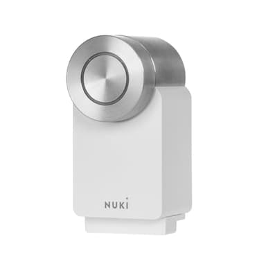 Nuki Smart Lock Pro (4e génération), serrure de porte intelligente avec WiFi et mat pour accès à distance, serrure électronique qui transforme le smartphone en clé, avec batterie, blanc, 221003