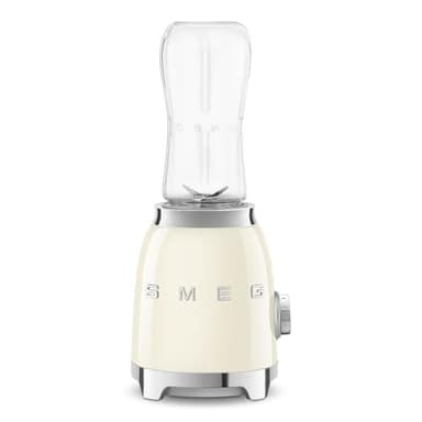 Smeg, Mini-Blender PBF00CREU, 2 Niveaux de Vitesse, Blocage Moteur de Sécurité, 1 Bouteille de 600 ml Fournie, Base Antidérapante, Range cordon Intégré, 300W, Crème