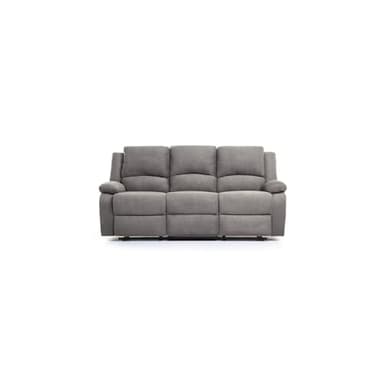 LOUNGITUDE - DETENTE - Canapé de Relaxation 3 Places en Microfibre - Gris