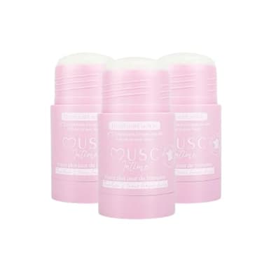 MUSC INTIME La Marque Officielle - Lot de 3 - Déodorant - Anti Transpirant - Musc Blanc - L'Irrésistible - 95% Ingrédients Naturels - Sans Sel D'Aluminium Ni Pertubateur Endocrinien - 3 x 50g