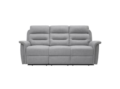 LOUNGITUDE - Canapé 3 Places de Relaxation en Tissu Gris Clair