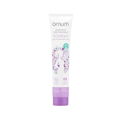 OMUM - L'Eclatant - Dentifrice bio sans fluor - Idéal dents et gencives sensibles - Goût naturel et ultra-frais de menthe - Compatible grossesse et allaitement - Vegan - 75 ml