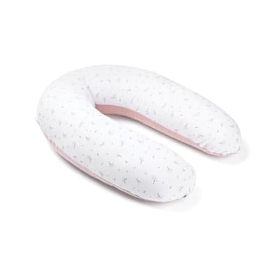 doomoo Coussin de Grossesse & Coussin Allaitement Buddy - Ultra Confort pour Dormir Pendant la Grossesse - Soulage Dos, Jambes et Ventre - Housse Tissu Bio & Oeko-Tex, Flower Pink