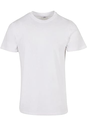 Build Your Brand Basic Round Neck T-Shirt, T-Shirt Homme, White, S