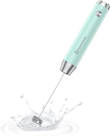Maestri House Mousseur à Lait Électrique, Rechargeable Mousseur a Lait, Fouet en Acier Inoxydable, étanche Portable Mini Mixeur pour Café, Latte, Cappuccino, Matcha, Lunafro NS(bleu)
