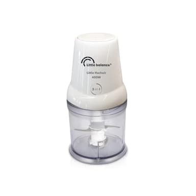 LITTLE BALANCE 8586 Little Hachoir, Hachoir électrique, Mini mixeur, Bol 500 ml, 4 lames inox, 400 W, Blanc