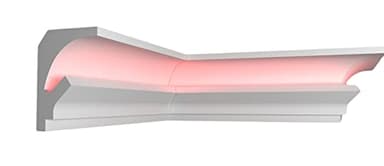 20 m + 4 coins Éclairage indirect LED Profils d'éclairage mural en stuc profil BL20