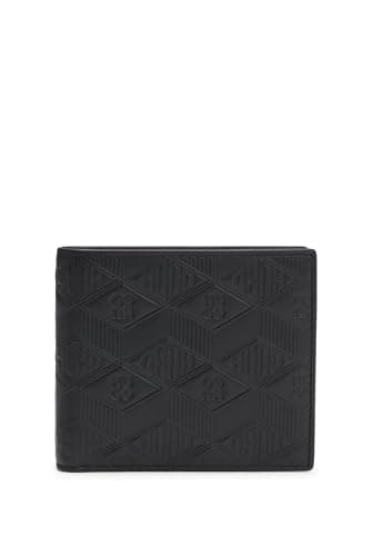 HUGO Hommes Ethon Hi M 4 CC Coin Portefeuille en Cuir à Logos embossés géométriques et revisités