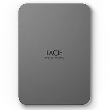 LaCie Mobile Drive 2To disque dur externe portable, USB-C 3.2,PC/Mac, matériaux recyclés, abonnement Adobe, Services Rescue, Space Grey (STLR2000400)