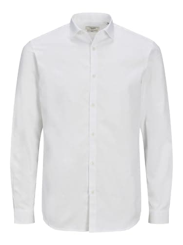 JACK & JONES Jprblacardiff Shirt L/S Noos Manches Longues, Blanc, M Homme