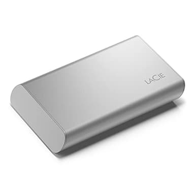 LaCie Portable SSD 2 To, SSD externe, USB-C, USB 3.2 de 2e génération, Compatible Iphone 15 Pro, vitesses pouvant atteindre 1 050 Mo/s, Moon Silver, avec les services Rescue (STKS2000400)