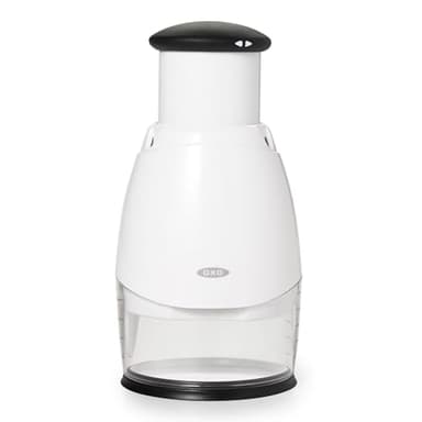OXO Good Grips – Hachoir manuel - Râpeuse et trancheuse à légumes - Lames en inox - Blanc
