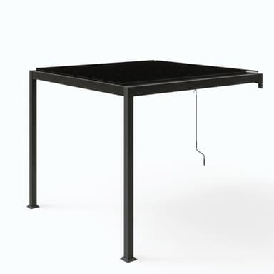 CONCEPT USINE | Pergola Bioclimatique Adossée Agadir | Superficie 3 x 3 m Soit 9 m² | 2 Pieds en Aluminium | Lames Orientables en Acier Galvanisé | Qualité, Robustesse et Longévité