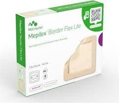 Mölnlycke, Mepilex Border Flex Lite 7,5 x 7,5 cm, pansement auto-adhésif en mousse de silicone souple
