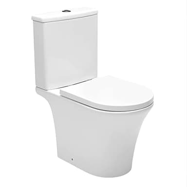 Swiss Aqua Technologies | Combi WC à Poser Sans Bride | Avec Abattant Softclose SATBRE030RREXVP | Remplissage par le Bas