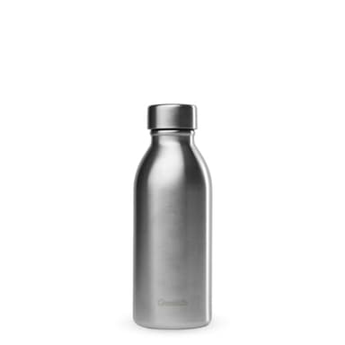Qwetch - Bouteille Isotherme 500ml Inox Brossé - ICON - Gourde Design Compacte et Élégante Inox Recyclé - 24h Froid et 12h Chaud - Etanche