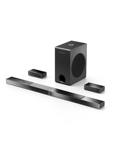 ULTIMEA Barre de Son 5.1.2 Compatible avec Dolby Atmos, Subwoofer sans Fil 8", Système de Son Surround Home Cinéma, Barre de Son pour TV, 2 Haut-parleurs orientés vers Le Haut, 4K HDR, Nova S80