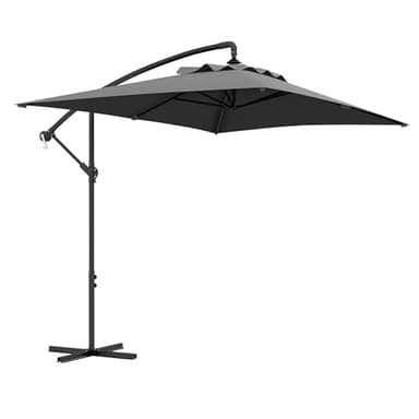 Outsunny Parasol déporté 3 x 2 m parasol rectangulaire extérieur avec manivelle et 6 baleines acier protection UV gris