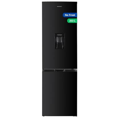 GEDTECH Réfrigérateur combiné GCB253NFBL congélateur bas 253L (182L + 71L) - Distributeur d'eau - No Frost - Noir