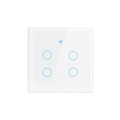 yomoe Interrupteur Intelligent WiFi EU Neutre/Sans Neutre, Interrupteur Tactile, Fonctionne avec Intelligente 4 Gangs