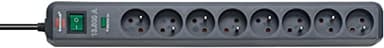 Brennenstuhl Multiprise ECO-LINE Anthracite, 8 prises, avec parasurtenseur et 1,4m de câble (13.500A)