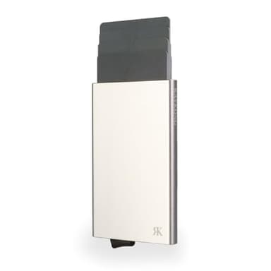 RAYKONG Porte-Cartes en métal Homme et Femme avec Bloc RFID | Porte-Cartes de crédit Automatique Pop-up | Portefeuille Porte-Cartes en Aluminium antivol | Style Minimaliste, Bleu, Minimaliste