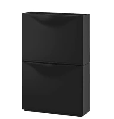 IKEA Trones Lot de 2 armoires à chaussures de 20 1/2 x 7 1/8 x 15 3/8", noir, 18 x 52 x 39 cm