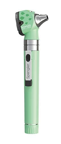 Otoscope pédiatrique SPENGLER Smartled 5500, Diagnostic Médical, Technologie LED et Fibre Optique, Ultra-Lumineux, Rendu des Couleurs Parfait (Vert - Pédiatrique)