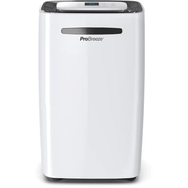 Pro Breeze Déshumidificateur Compresseur 20L/jour pour pièces jusqu'à 30 m² - 4 modes, Sèche-linge, Drainage continu, Minuterie 24h, Grand Réservoir 5,5L - Contre l'humidité, la moisissure