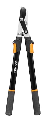 Fiskars Sécateur Elagueur Télescopique pour Bois frais, Revêtement Anti-Adhérent, Acier de Précision Trempé, Longueur de la Poignée : 63 à 83 cm, Noir/Orange, L13, 1027528