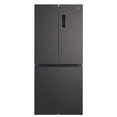 CHIQ Réfrigérateur américain multiportes, Hauteur 182cm, Profondeur 63cm, capacité totale 415L, Température Care+, Contrôle de l'humidité, Compresseur Smart Inverter, Inox foncé, CCD415NEI4E