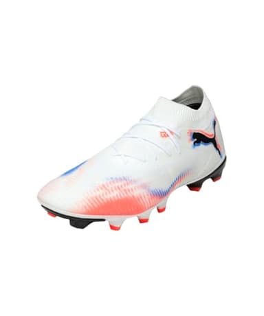 Puma Chaussures de Football Future 8 Match FG/AG, Puma Puma Blanche, Noire, Rouge éclatante, 42 EU