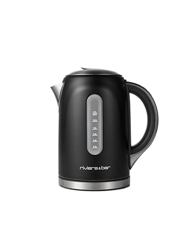 riviera&bar Bouilloire électrique 1.5L MILA - Température Réglable 50,100°C, Écran LCD, Maintien au Chaud, Sécurité Anti-Surchauffe, Design Élégant - 2200W - Noir