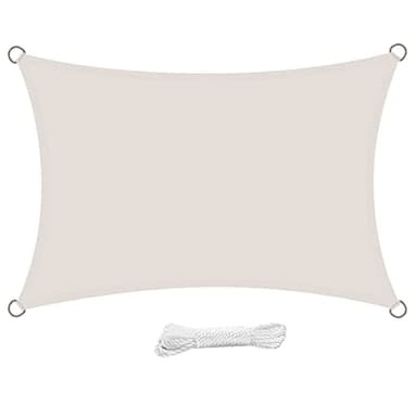 swift Voile d'ombrage Rectangulaire 3x4 Mètre Imperméable Voile Ombrage résistant à l'eau Anti UV 4x3 m pour Jardin Terrasse Patio, Crème