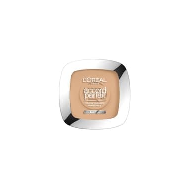 L'Oréal Paris - Poudre Fondante Perfectrice Bienfaisante - Enrichie en Pigments Minéraux & Acide Hyaluronique - Tous les Types de Peaux - Accord Parfait - Teinte : Beige Doré (3.D) - 9 g